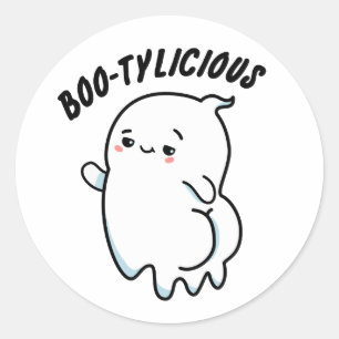 Pegatina Redonda Bootylicious Funny Ghost Pun