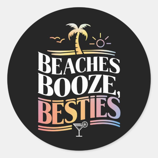 Pegatina Redonda Booze & Bestis Coconut Summer (Anverso)
