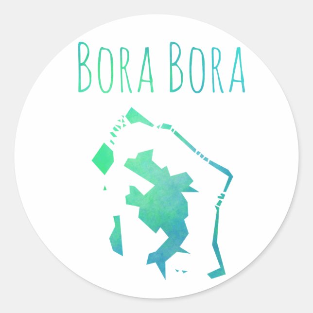 Pegatina Redonda Bora Bora (Anverso)