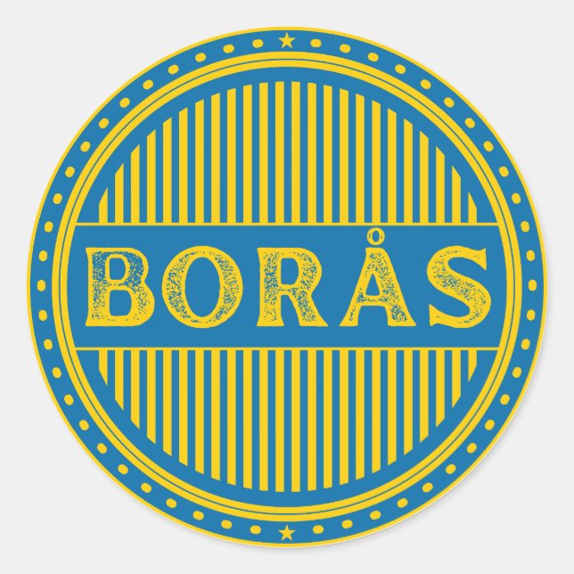 Pegatina Redonda Borås City Pride Emblem – Swedish Identity (Anverso)