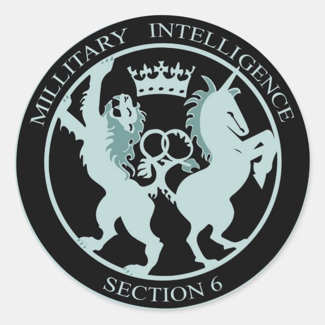 Pegatina Redonda Bordador Military Intelligence Section 6 (Anverso)