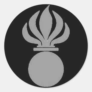 Pegatina Redonda Bordador Panzergrenadier bomba (horrorizas)