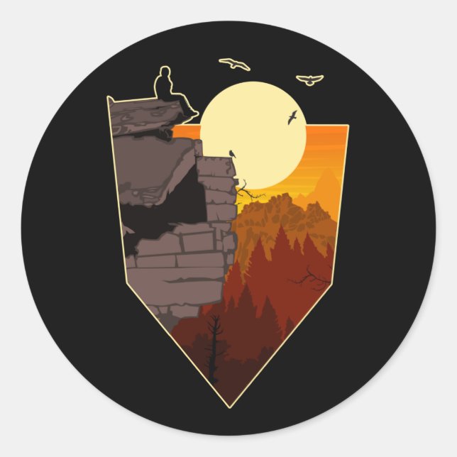 Pegatina Redonda Borde De Lo Salvaje (Anverso)