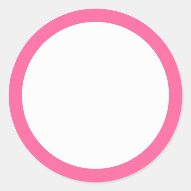 Pegatina Redonda Borde rosa en blanco (Anverso)