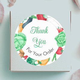 Pegatina Redonda Borde vegetal Gracias por tu pedido