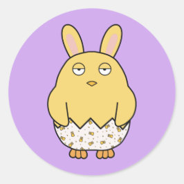 Pegatina Redonda Bored Bunny Chick