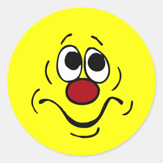 Pegatina Redonda Bored Face Grumpey (Anverso)