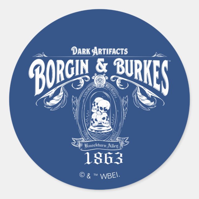 Pegatina Redonda BORGIN & BURKES™ Dark Artifacts Store Gráfico (Anverso)