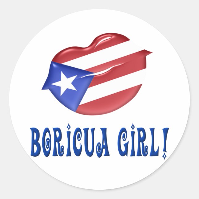 Pegatina Redonda Boricua Chica (Anverso)