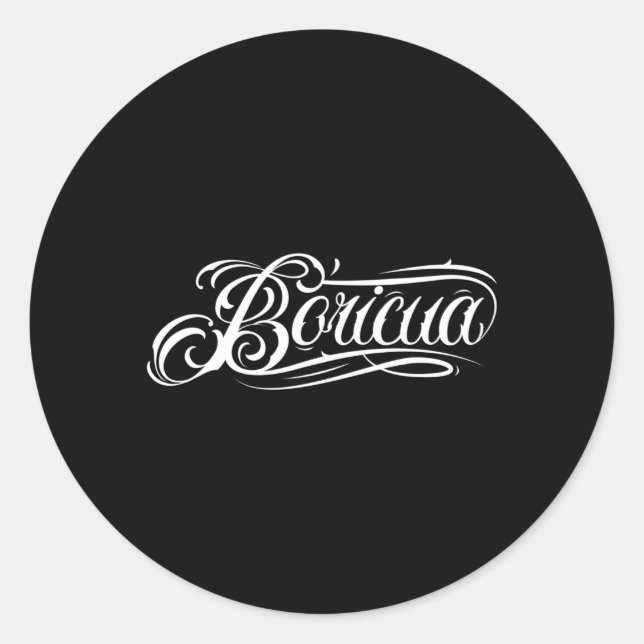 Pegatina Redonda Boricua Puerto Rico (Anverso)