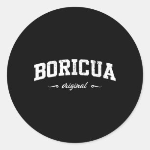 Pegatina Redonda Boricua Puerto Rico Original