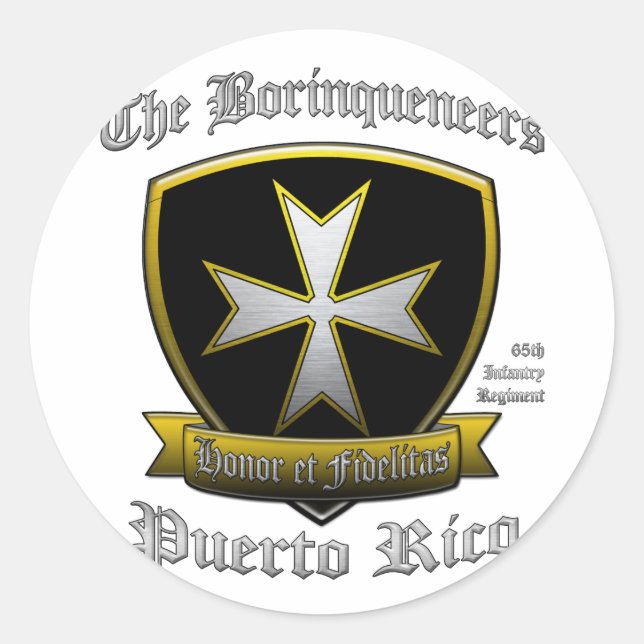 Pegatina Redonda Borinqueneers (Anverso)