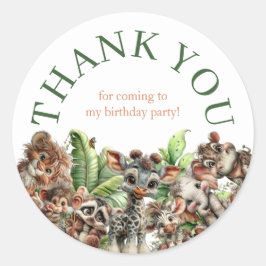 Pegatina Redonda Born Two Be Wild Safari Birthday