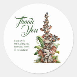 Pegatina Redonda Born Two Be Wild Safari Birthday