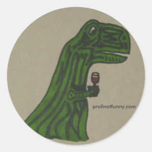 Pegatina Redonda borracho Dino