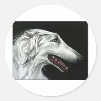 Pegatina Redonda borzoi