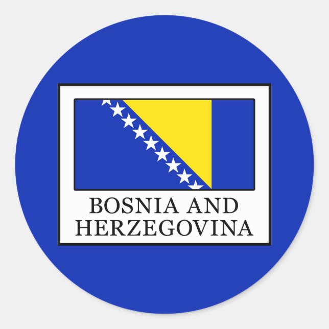 Pegatina Redonda Bosnia y Herzegovina (Anverso)