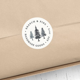 Pegatina Redonda Bosque de invierno