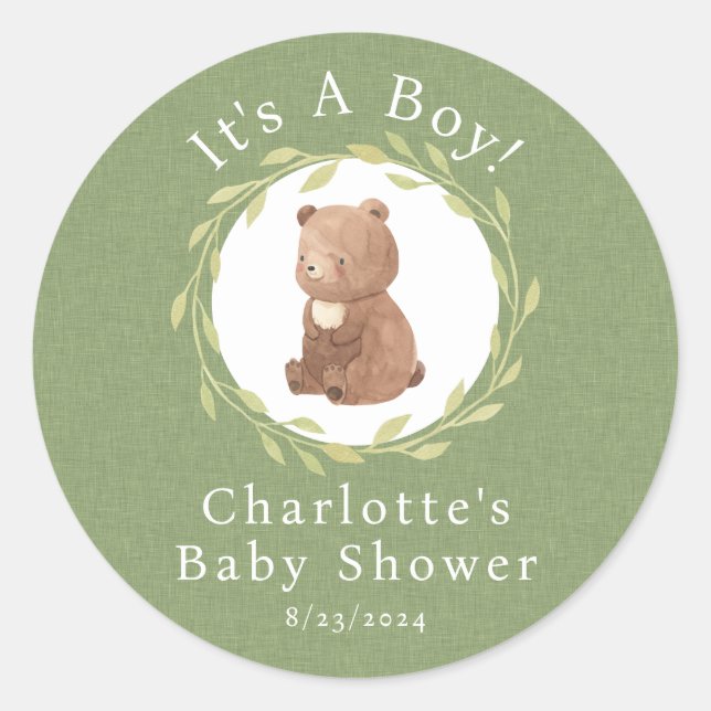 Pegatina Redonda Bosque encantado es un niño (Anverso)