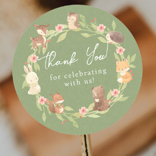 Pegatina Redonda Bosque encantado Gracias