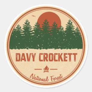 Pegatina Redonda Bosque nacional Davy Crockett