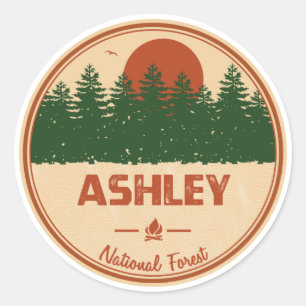 Pegatina Redonda Bosque nacional de Ashley