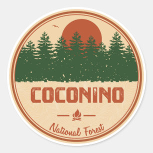 Pegatina Redonda Bosque nacional de Coconino