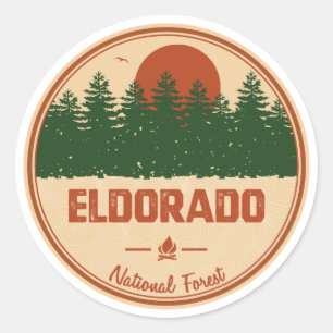 Pegatina Redonda Bosque nacional de Eldorado