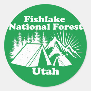 Pegatina Redonda Bosque nacional de Fishlake Utah