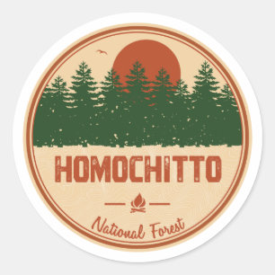 Pegatina Redonda Bosque nacional de Homochitto