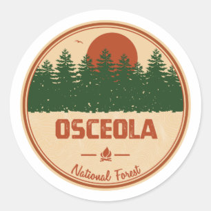 Pegatina Redonda Bosque nacional de Osceola