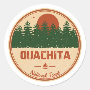 Pegatina Redonda Bosque nacional de Ouachita