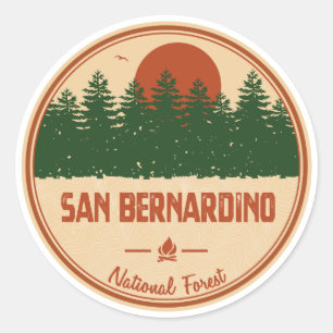 Pegatina Redonda Bosque nacional de San Bernardino