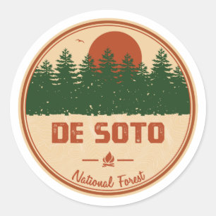 Pegatina Redonda Bosque nacional de Soto