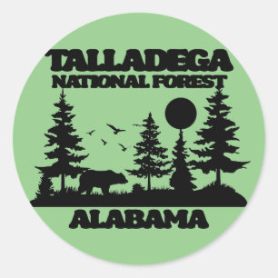 Pegatina Redonda Bosque nacional de Talladega