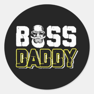 Pegatina Redonda Boss Daddy Funny