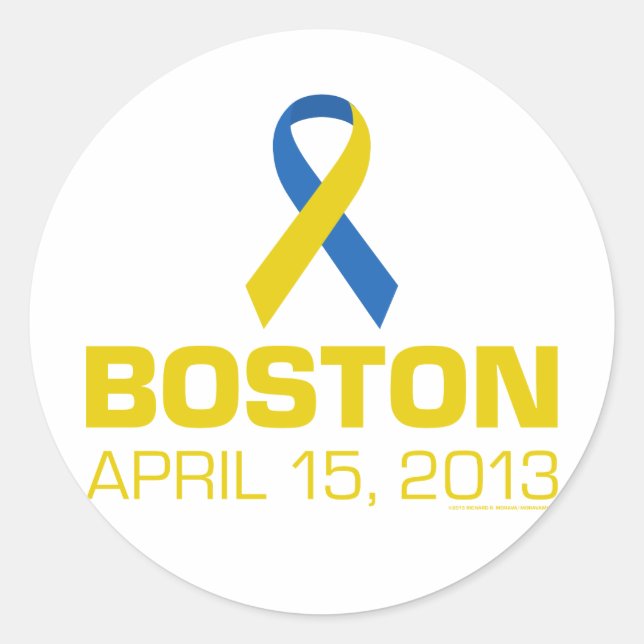 PEGATINA REDONDA BOSTON 04/15/2013 (Anverso)