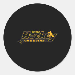 Pegatina Redonda Boston Bruins Hockey Blanco Licencia Oficial