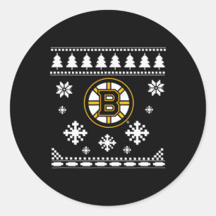Pegatina Redonda Boston Bruins Navidades feos Sweater Holidaze