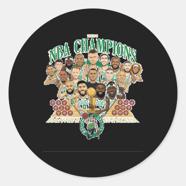 Pegatina Redonda Boston Celtics Banner 18 (equipo exclusivo) Relaja (Anverso)