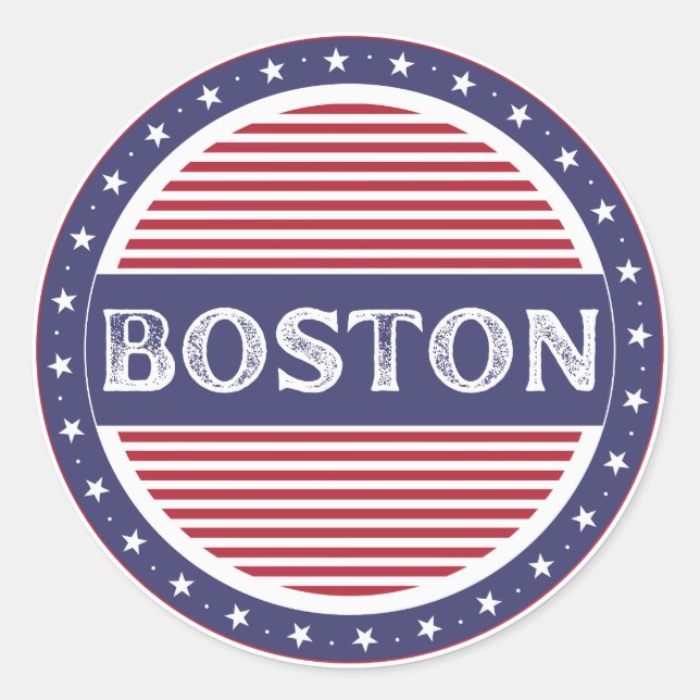 Pegatina Redonda Boston City Pride Emblem – American Identity (Anverso)
