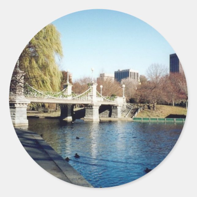 Pegatina Redonda boston common (Anverso)
