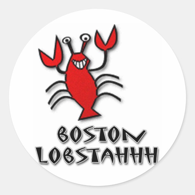 Pegatina Redonda Boston Lobstahhh (Anverso)