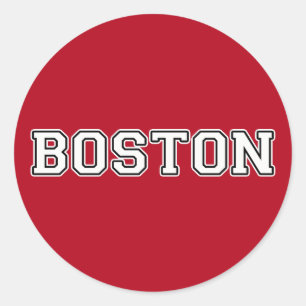 Pegatina Redonda Boston Massachusetts
