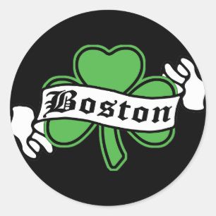 Pegatina Redonda Boston Shamrock