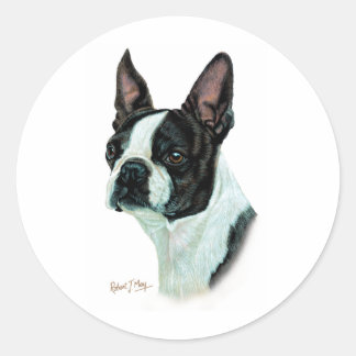 Pegatina Redonda Boston Terrier