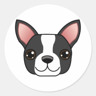 Pegatina Redonda Boston Terrier