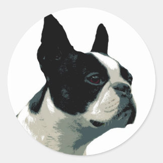 Pegatina Redonda Boston Terrier