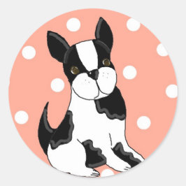 Pegatina Redonda Boston Terrier