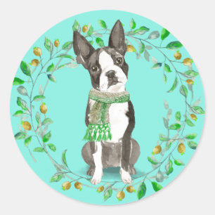 Pegatina Redonda Boston Terrier Bestie